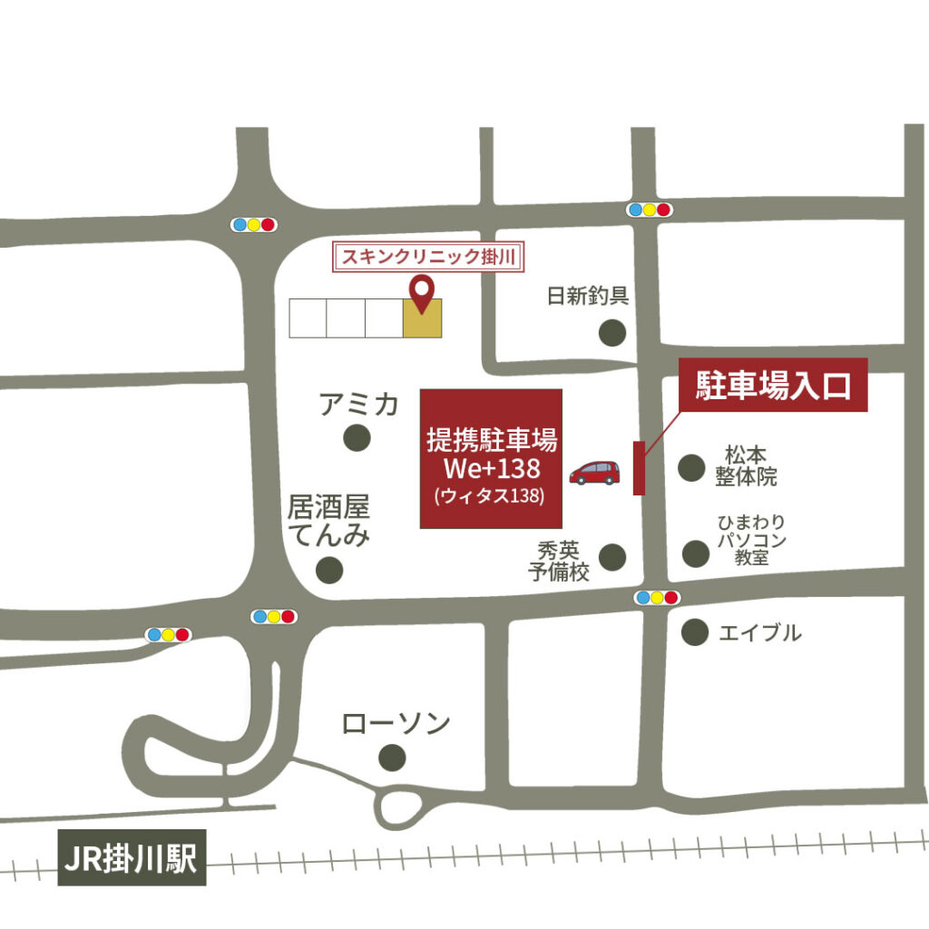 掛川院の駐車場の周辺図